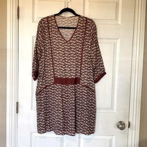 Acoté burgundy floral tunic